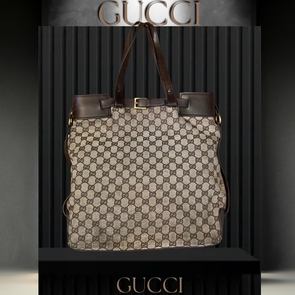 Gucci Vintage GG Canvas Buckle Tote - Picture 15 of 16